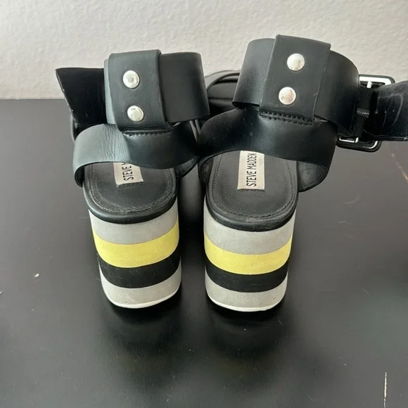 Steve Madden Macer Women's Cuffed Platform Sandals Black Multi size 8 - Picture 7 of 12